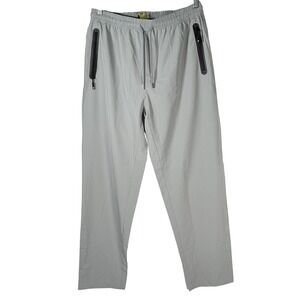TBY Travels New Outdoor Sports Mens Track Pants Gray Zip Pockets Drawstring